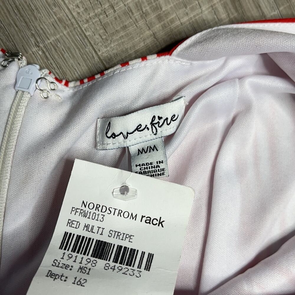 NWT LOVE, FIRE Women's Red Multi-stripe Cropped Jumpsuit - Picture 3 of 12